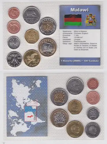 Kursmünzsatz KMS 9 Münzen Malawi Stgl. im Blister (130947)