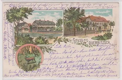 99917 Ak Lithographie Gruß aus Querbitzsch Gasthof usw. 1905