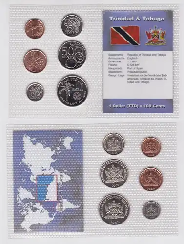 Kursmünzsatz KMS 6 Münzen Trinidad & Tobago Stgl. im Blister (118034)