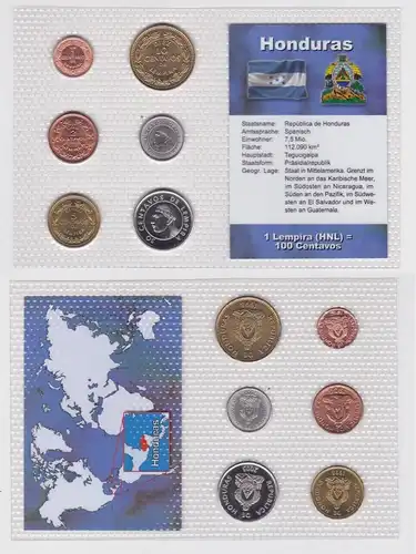Kursmünzsatz KMS 6 Münzen Honduras Stgl. im Blister (112357)