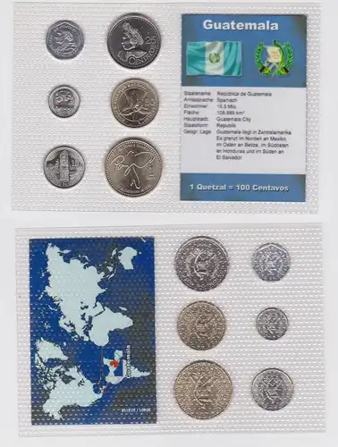 Kursmünzsatz KMS 6 Münzen Guatemala Stgl. im Blister (115183)