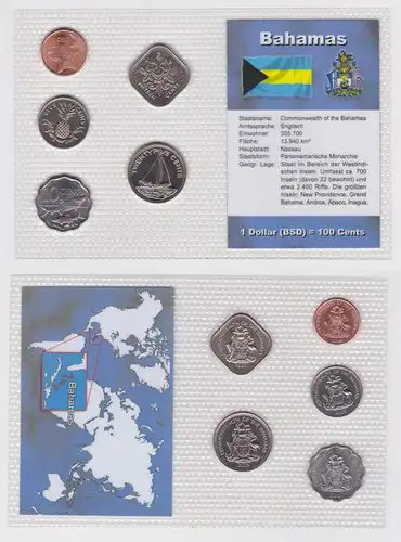 Kursmünzsatz KMS 5 Münzen Bahamas Stgl. im Blister (115855)