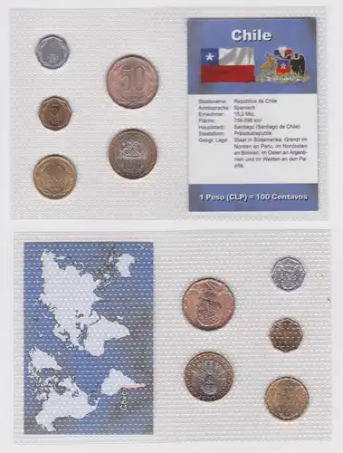 Kursmünzsatz KMS 5 Münzen Chile Stgl. im Blister (117652)
