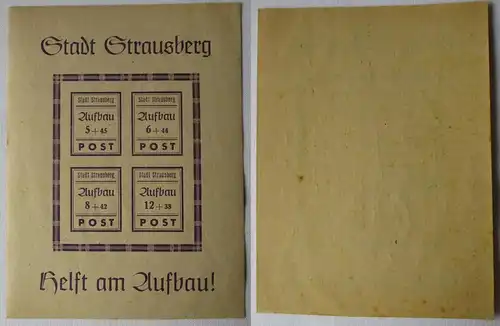 165683 Lokalausgaben Strausberg 1946 Mi Block 1 Type II Wert 60 EUR postfrisch