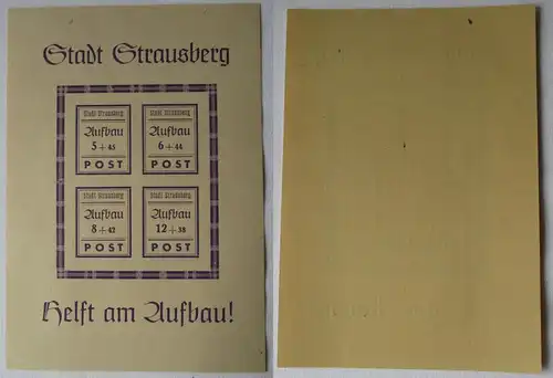 165790 Lokalausgaben Strausberg 1946 Mi Block 1 Type I Wert 60 EUR postfrisch