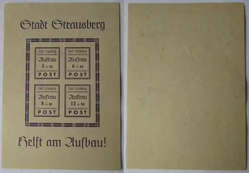 165798 Lokalausgaben Strausberg 1946 Mi Block 1 Type I Wert 60 EUR ungebraucht