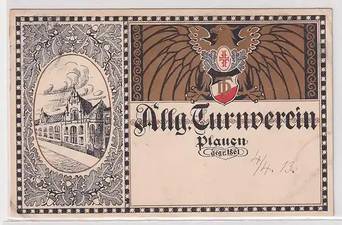00511 Ak Allgemeiner Turnverein Plauen im Vogtland gegr.1861, 1913