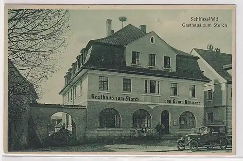 31613 Ak Schlüsselfeld in Oberfranken Gasthaus zum Storch um 1920