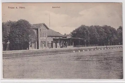 48587 Ak Frose am Harz Bahnhof 1917