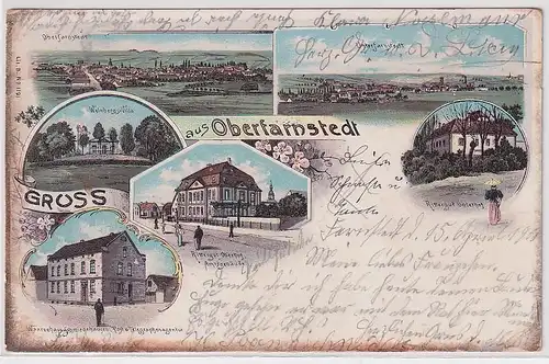 50656 Ak Lithographie Gruß aus Oberfarnstedt Rittergut usw. 1900