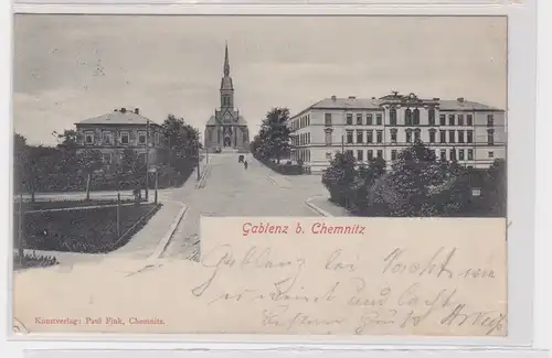 904351 Ak Gablenz b. Chemnitz - Totalansicht mit Kirche 1900