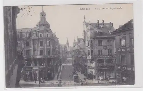 904717 Ak Chemnitz Ecke König- und Friedrich August Straße 1910