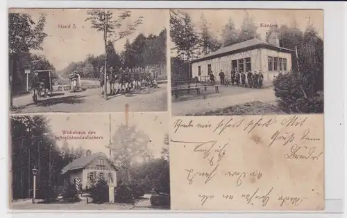 904711 Mehrbild Ak Chemnitz Schießstand, Kantine, Wohnhaus des Aufsehers 1913