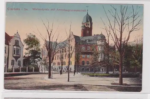 904888 Ak Chemnitz i. Sa. - Wielandplatz mit Amtshauptmannschaft 1926