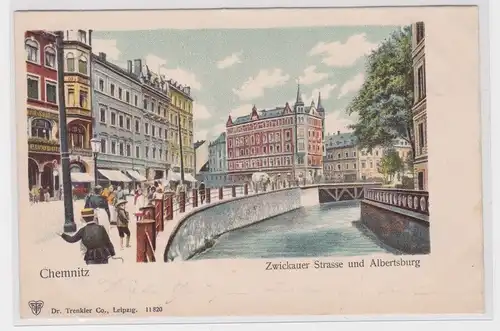 904766 Ak Chemnitz Zwickauer Straße und Albertsburg um 1900