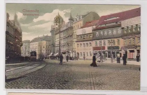 904765 Ak Chemnitz Johannisplatz mit Geschäften um 1910