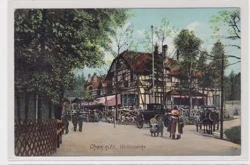 904998 Ak Chemnitz - Partie an der Waldschänke 1910