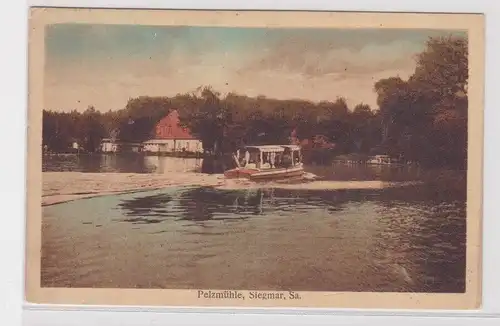 904603 Ak Pelzmühle, Siegmar - Bootsfahrt auf Pelzmühlenteich um 1920