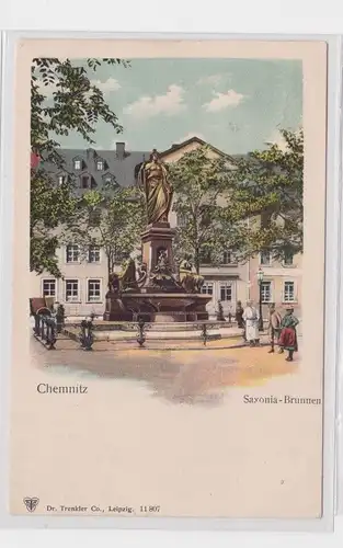 904380 Lithographie Ak Chemnitz - Saxonia-Brunnen 1902