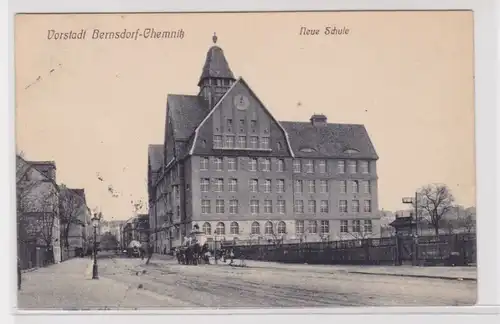 905736 Ak Vorstadt Bernsdorf-Chemnitz neue Schule 1916