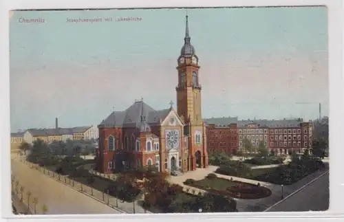 906005 Ak Chemnitz - Josephinenplatz mit Lutherkirche 1910