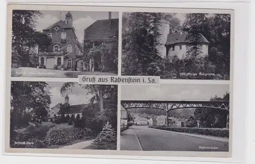 906197 Feldpost Ak Gruß aus Rabenstein in Sachsen 1943