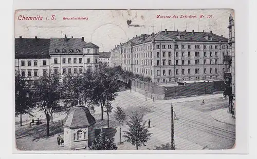 906211 Ak Chemnitz Bernsbachplatz Kaserne des Inf. Regt. Nr.104, 1926