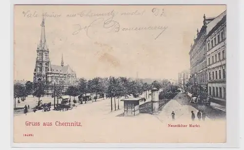 906077 Ak Gruss aus Chemnitz - Neustädter Markt 1906