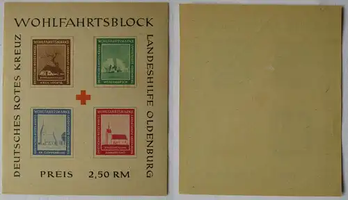 Deutsche Lokalausgabe Oldenburg Wohlfahrtsblock DRK Block 1 postfrisch (162509)
