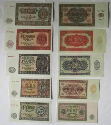 Satz Banknoten 5,10, 20,50 und 100 Mark DDR Deutsche Notenbank 1955 UNC (161817)