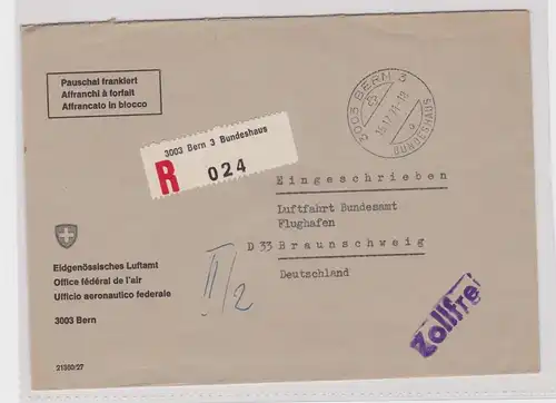 78181 Brief pauschal frankiert Schweiz Luftamt Bern an Luftfahrt Bundesamt 1971
