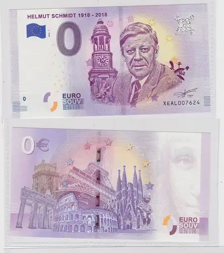 Deutschland 0 Euro € Souvenir Schein 2018-1 - HAMBURG - 100 Jahre Helmut Schmidt