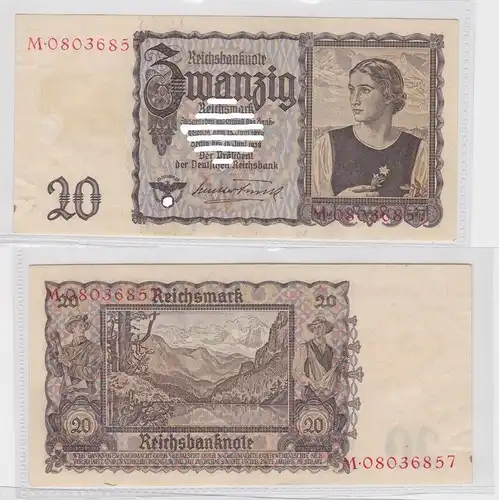 20 Mark Banknote Deutsches Reich Tirolerschein 16.6.1939 Ro.Nr.178a (140139)