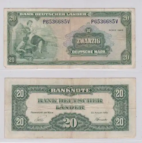 20 Mark Banknote Bank deutscher Länder 22.8.1949 Ro.Nr.260 (140019)