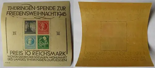 SBZ Thüringen Block 2 t Friedensweihnacht 1945 postfrisch ** (104299)