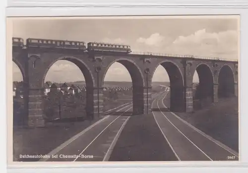 904440 Ak Reichsautobahn und Eisenbahnstrecke bei Chemnitz-Borna um 1930