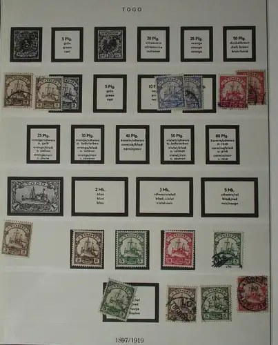 148650 Sammlung Deutsche Kolonien Togo 15 Werte 3 Pfennig - 20 Pfennig