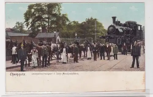 904325 Ak Chemnitz - Lokomotiventransport d. sächs. Maschinenfabrik um 1900