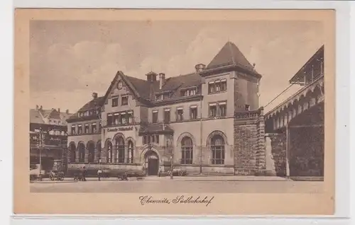 904569 Ak Chemnitz - Partie vor dem Südbahnhof 1919