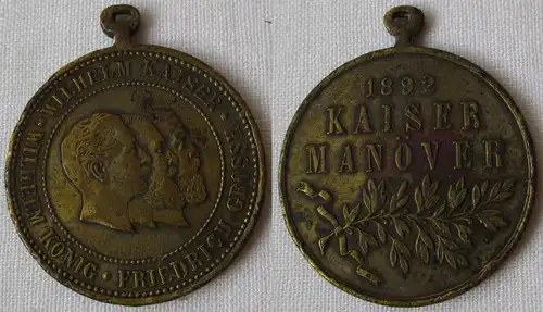 Bronze Medaille Kaiser Wilhelm II Manöver Kaisermanöver 1892 (111422)
