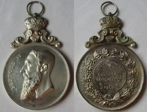 Belgien Medaille Leopold II Kweeksijndicaat Oudenburg Zandvoorde 1904 (114539)