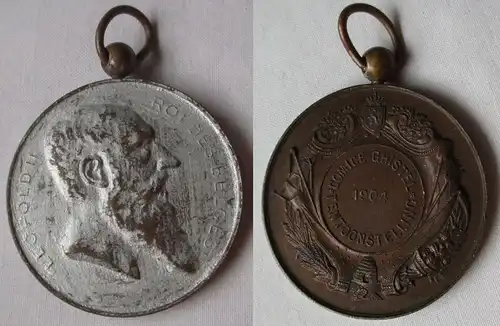 Belgien Medaille Leopold II Comice Ghistel Tentoonstelling 1904 (113365)