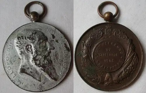 Belgien Medaille Leopold II Veekweekbond Snaeskerke 22.09.1903 (112809)