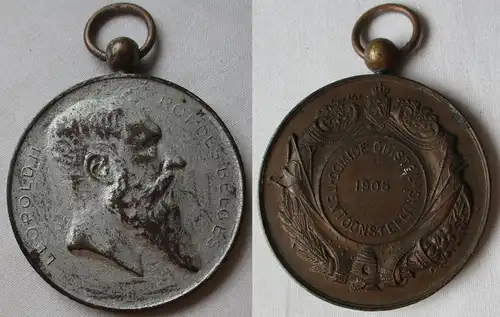 Belgien Medaille Leopold II Comice Ghistel Tentoonstelling 1905 (119642)