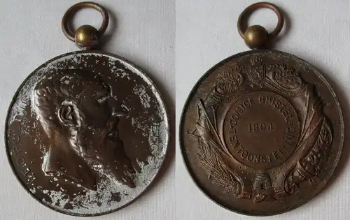 Belgien Medaille Leopold II Comice Ghistel Tentoonstelling 1904 (114878)