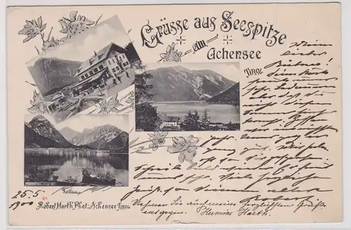 48066 Ak Lithografie Gruss aus Seespitze am Achensee 1900