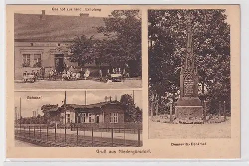898961 Mehrbild Ak Gruß aus Niedergörsdorf bei Naunhof Bahnhof usw. um 1910