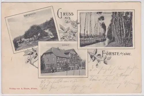 903153 Mehrbild Ak Gruß aus Förste am Harz Schule usw. 1906