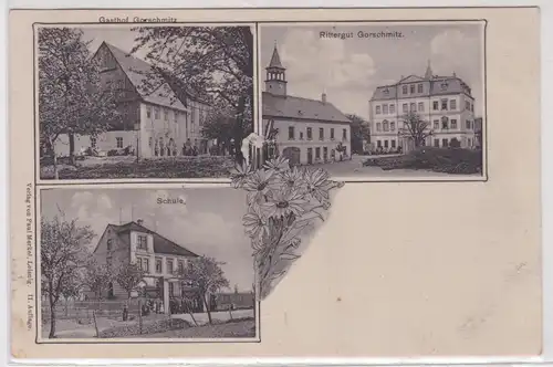 902641 Mehrbild Ak Gorschmitz Gasthof, Rittergut, Schule um 1910