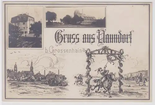 902405 Mehrbild Ak Gruß aus Naundorf bei Großenhain Ortsansichten um 1930